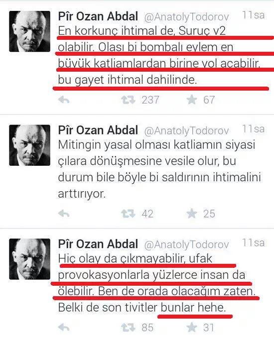 M_Fa_K's tweet photo. Türkçe izahı;

Seçim öncesi HDPyi mağdur göstermek için patlama olacak,
Hükümeti suçlarız demiş

#KanlıOyunKatilPKK http://t.co/761RjCw4aM