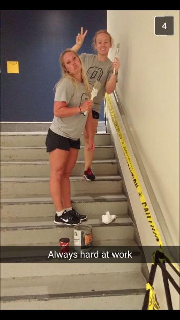 KylaCrouse's tweet photo. Happy 20th bday to my best friend, liney, and my hardworking painting buddy 💜@Cla remckell http://t.co/qNjPPS1uns