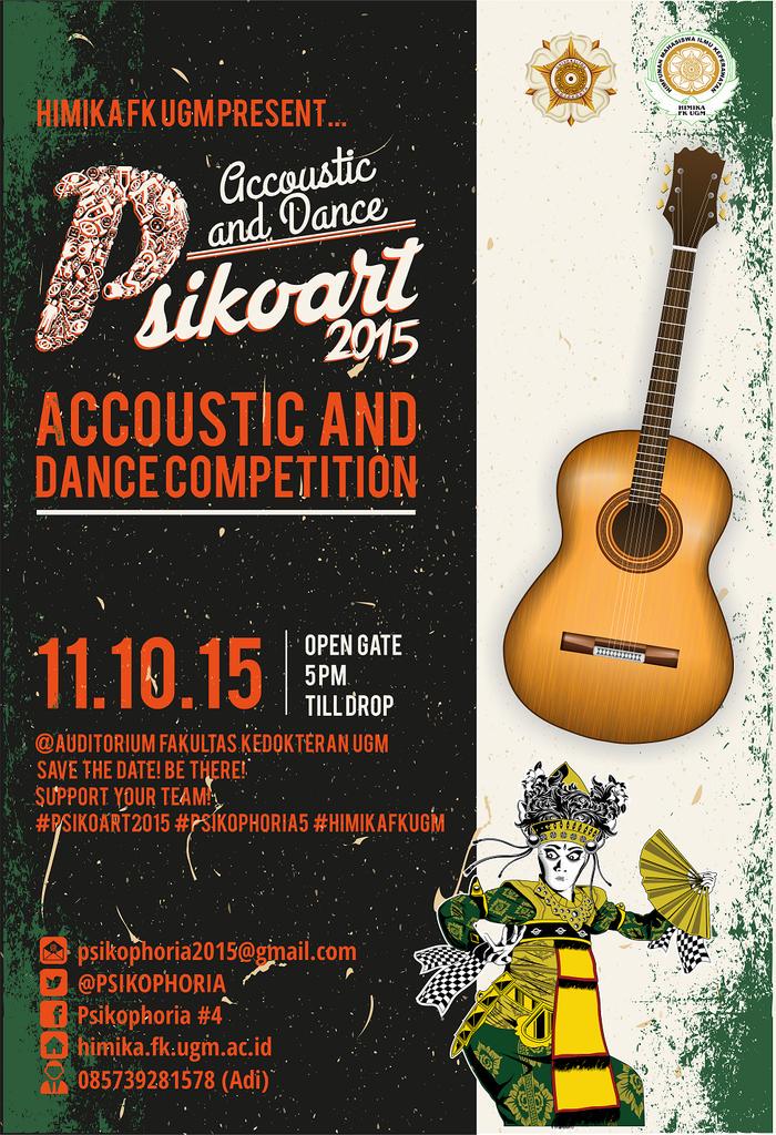 Psikoart 2015 Akustik &amp; Tari | Minggu, 11 Oktober 2015 | <a href="/Auditorium/">Jeffrey Harrington</a> FK UGM | 17.00 WIB