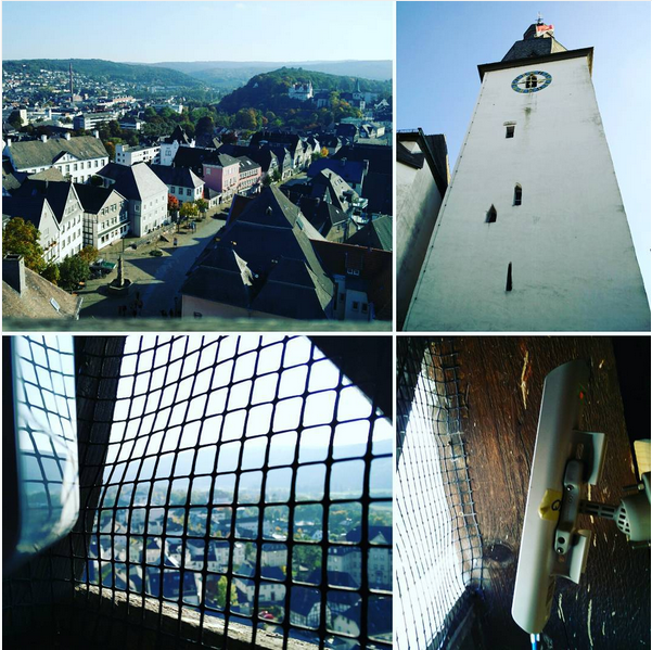 FFRhein's tweet photo. Gerade läuft der Outdoor Workshop im Glockenturm in Arnsberg. #ffcs2015 #Freifunk http://t.co/avxfVTr6iZ