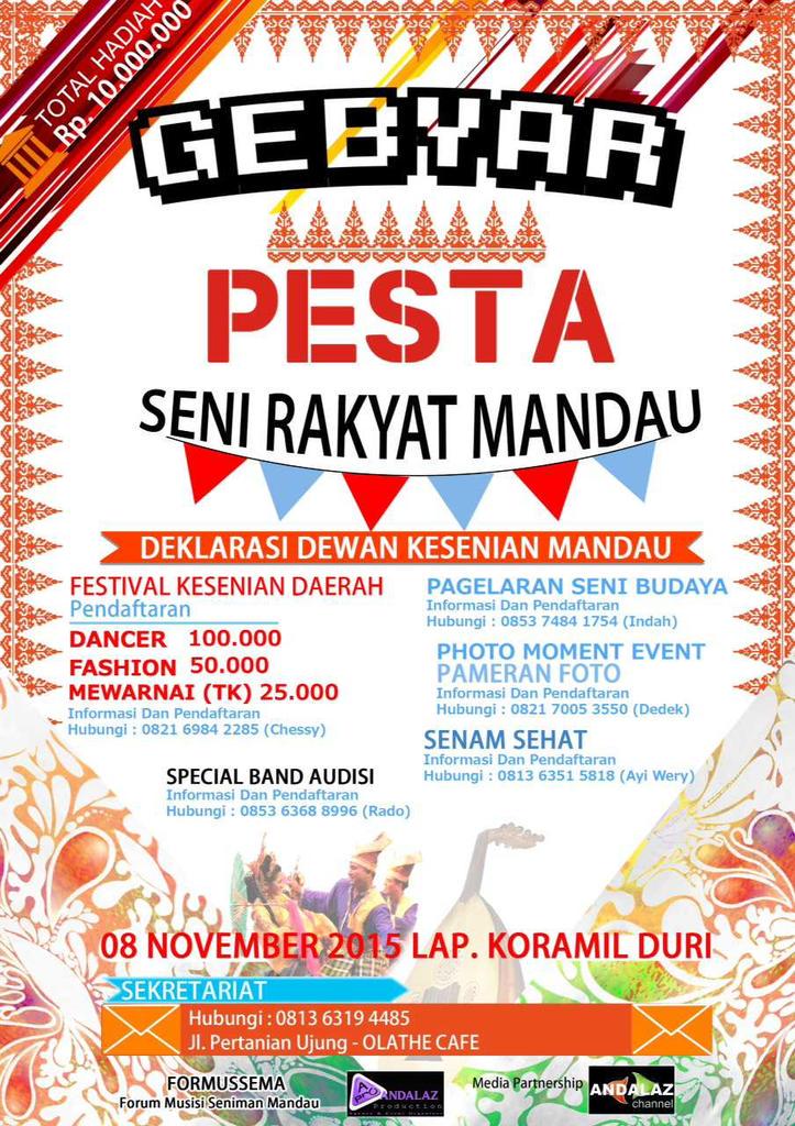 info_DURI's tweet photo. #EventDURI: "Gebyar Pesta Seni Rakyat Mandau"
pendaftaran peserta
cek poster ini:
http://t.co/63y93Dz2qv
