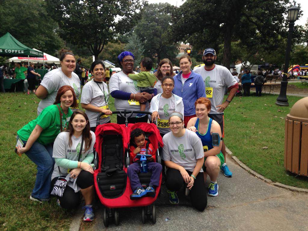 Team White Plains Children's Center at the <a href="/AutismSocietyNC/">Autism Society of NC</a> 's 5k run/walk! #supportInclusion #autismawareness