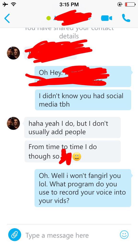 ClaireHavisson's tweet image. Glad im one of those people lol. #WhenNightAngelAddsYouOnSkype #edcode