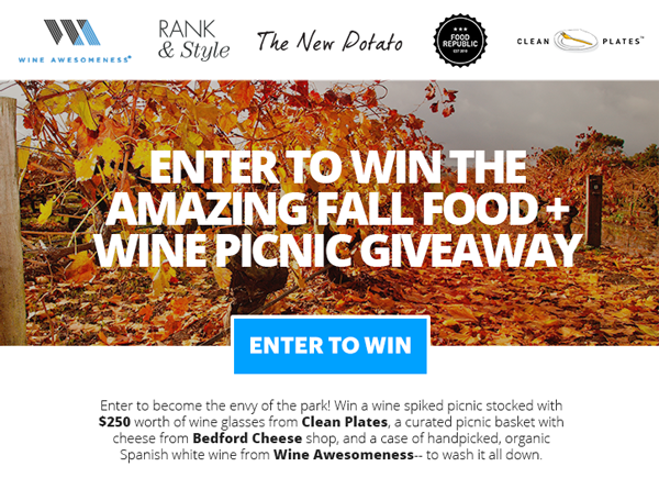 Enter to win this awesome fall food + wine picnic #giveaway: goo.gl/MF8ff9