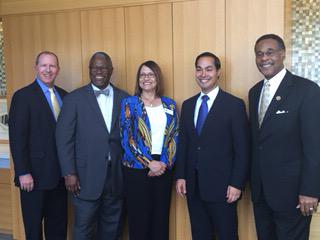 MayorSlyJames's tweet photo. Beyond thrilled to join @SecretaryCastro & @repcleaver for $30 million Choice Neighborhoods grant announcement. #KC http://t.co/SAsPzNwSCB