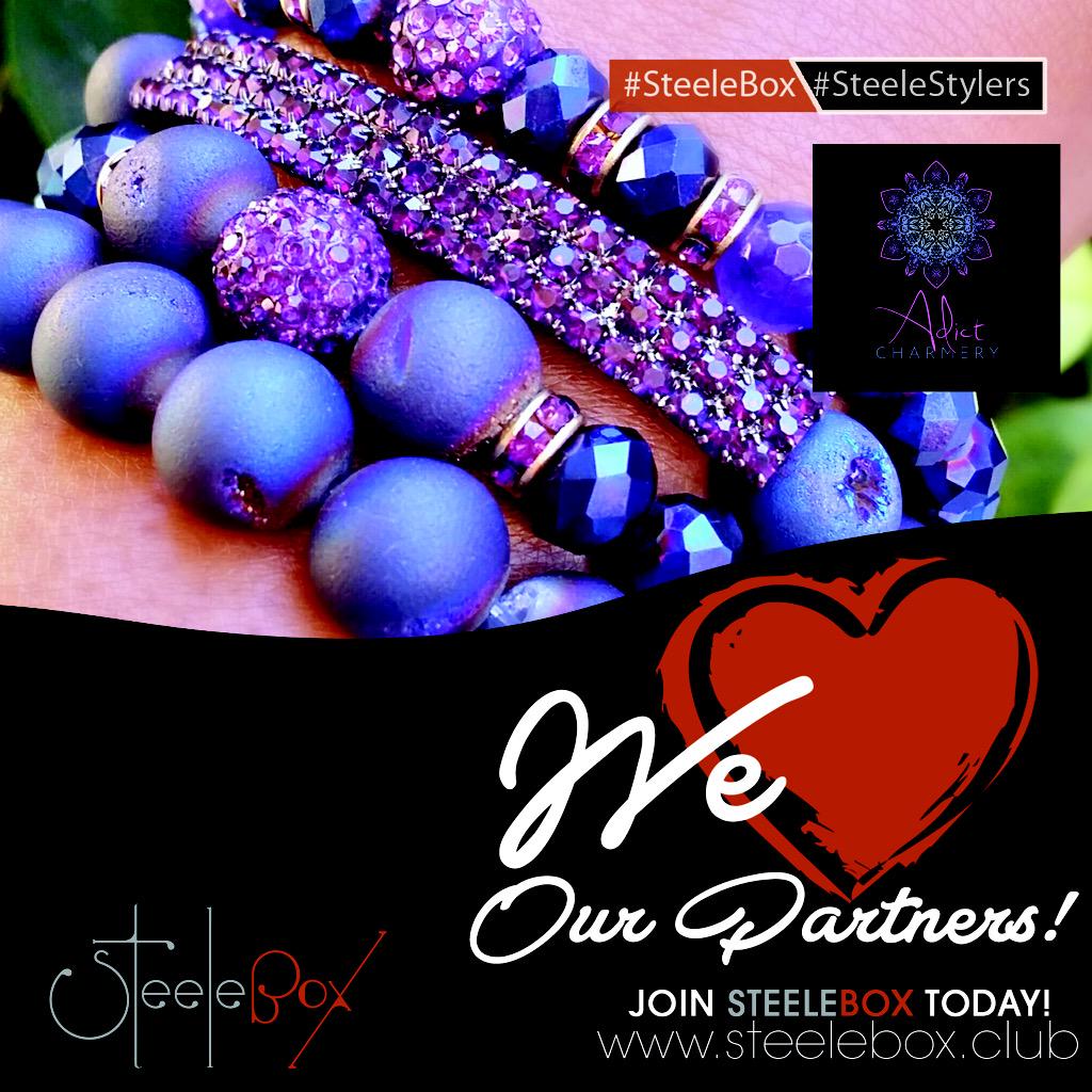 EbonySteele's tweet photo. #WeLoveOurPartners Check out adict charmery in #SteeleBox! Visit http://t.co/JiEyCByrFr to subscribe! #SteeleStylers http://t.co/icSELTq6ka