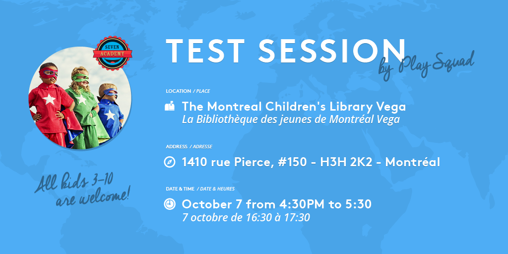Seven_Academy's tweet photo. If you live in #Montreal, mark your calendar! @MCLBJM #kidsapps #apptesting #STEM http://t.co/F1sHr7qfBH