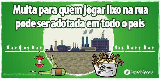 SenadoFederal's tweet image. Multa para quem jogar lixo na rua pode ser adotada em todo o país bit.ly/1FDbSjo
