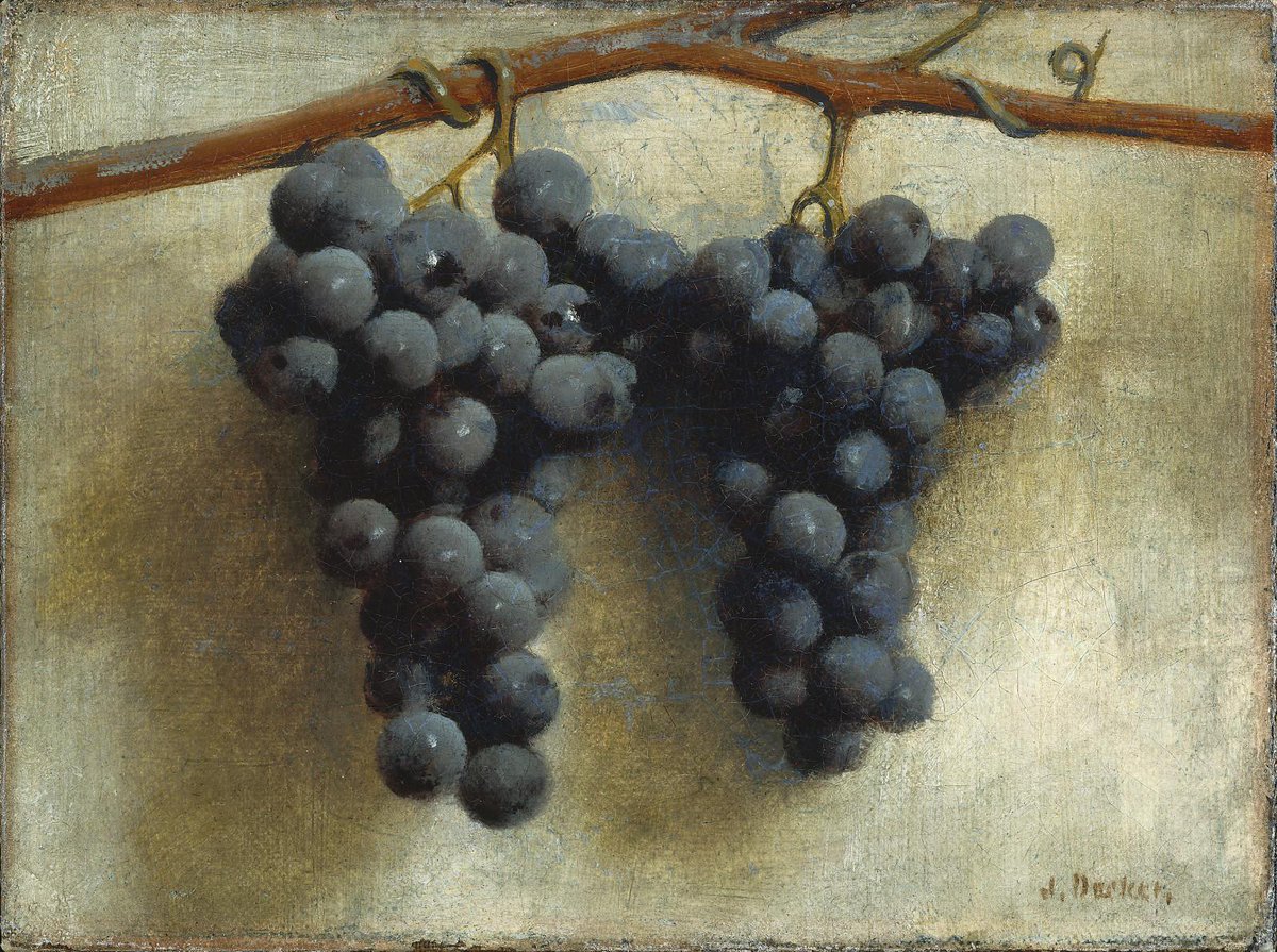 ngadc's tweet image. Dating to antiquity, #TrompeLOeil set the standard for a painted imitation of nature, like "Grapes" shown here.