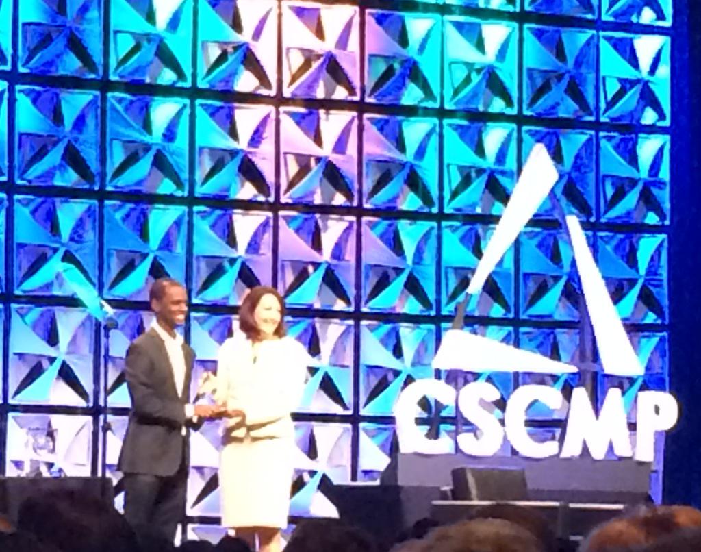 KCSmartPort's tweet image. Congrats to @KUbschool #SCM grad, Eyual Getahun, on receiving this year&apos;s Emerging Leader Award #CSCMP2015