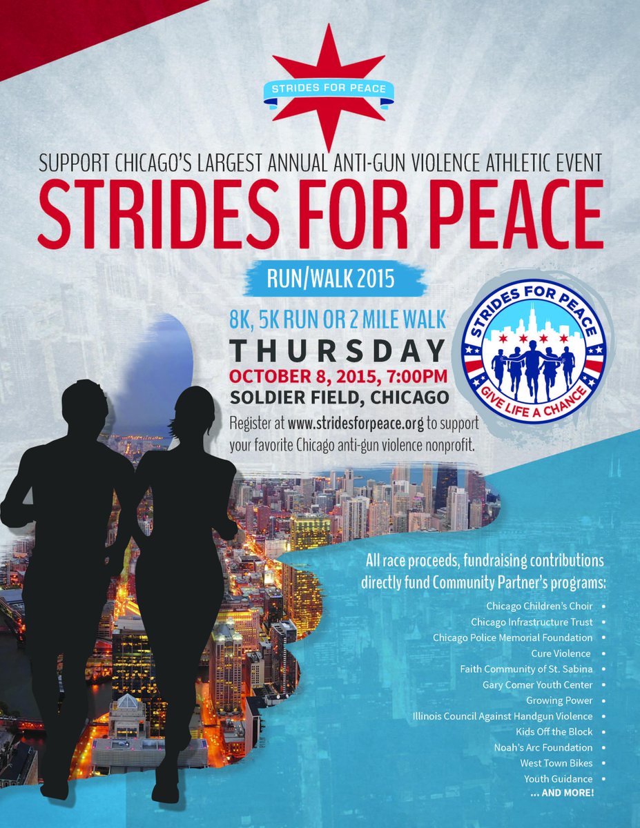StridesForPeace's tweet image. @CSGV Please support our anti-gun violence run/walk in Chicago on Oct 8! #endchicagogunviolence #stridesforpeace!
