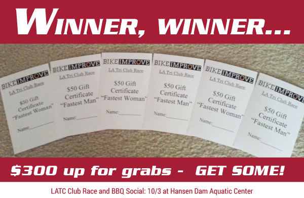 6 Winners @The Club Race on 10/3 will win $50 to spend at Bike Improve. RSVP: ow.ly/SGpMB  #latriclubperks
