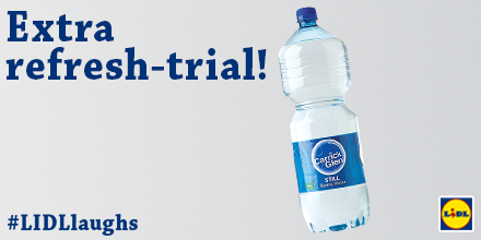 lidl_ni's tweet photo. Breaking News: water discovered… in aisle three! ;) #LIDLlaughs http://t.co/3HG3lMQqsY