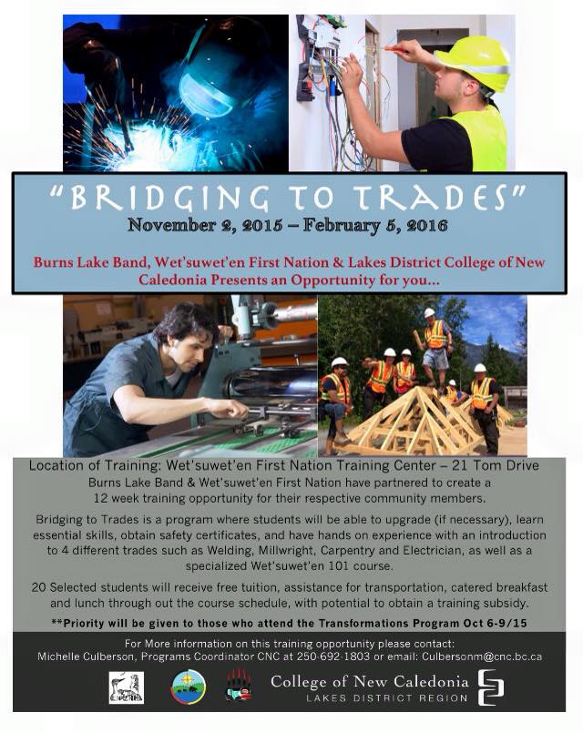 YDEDLP's tweet photo. Bridging to Trades Program #WFN http://t.co/ytVlz7Uodw