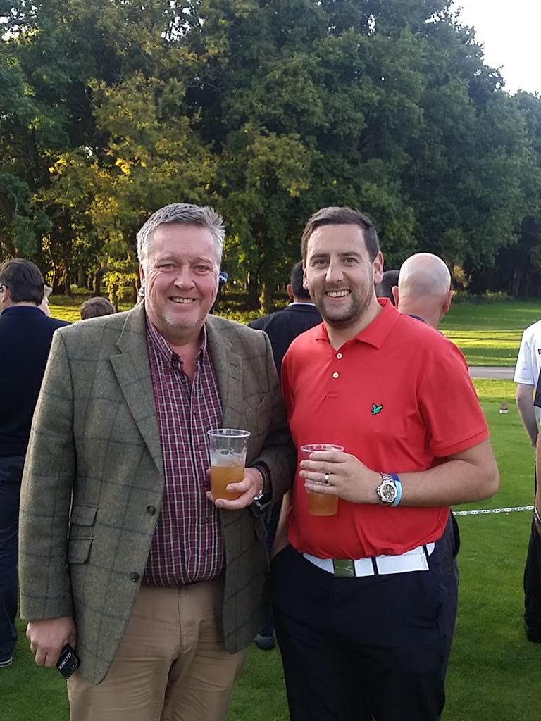 JackPatrickNS's tweet photo. .@ShaunPatrickNS &amp; @MarkWoodNS are enjoying a few beverages at the final #BAT2015 golf event! http://t.co/InL8P9vbfW