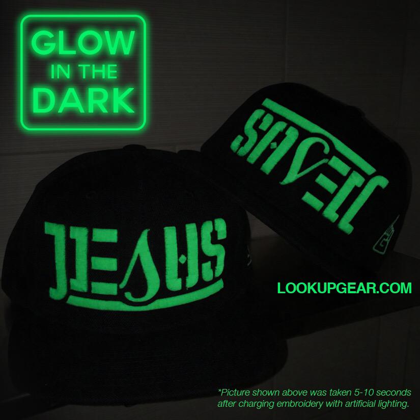 LookupGear's tweet photo. New release! Glow in the dark 3-D embroidery. JESUS and SAVED ambigram Snapbacks. Get them 👉http://t.co/7btiEBADUm http://t.co/DJzbWhxAac