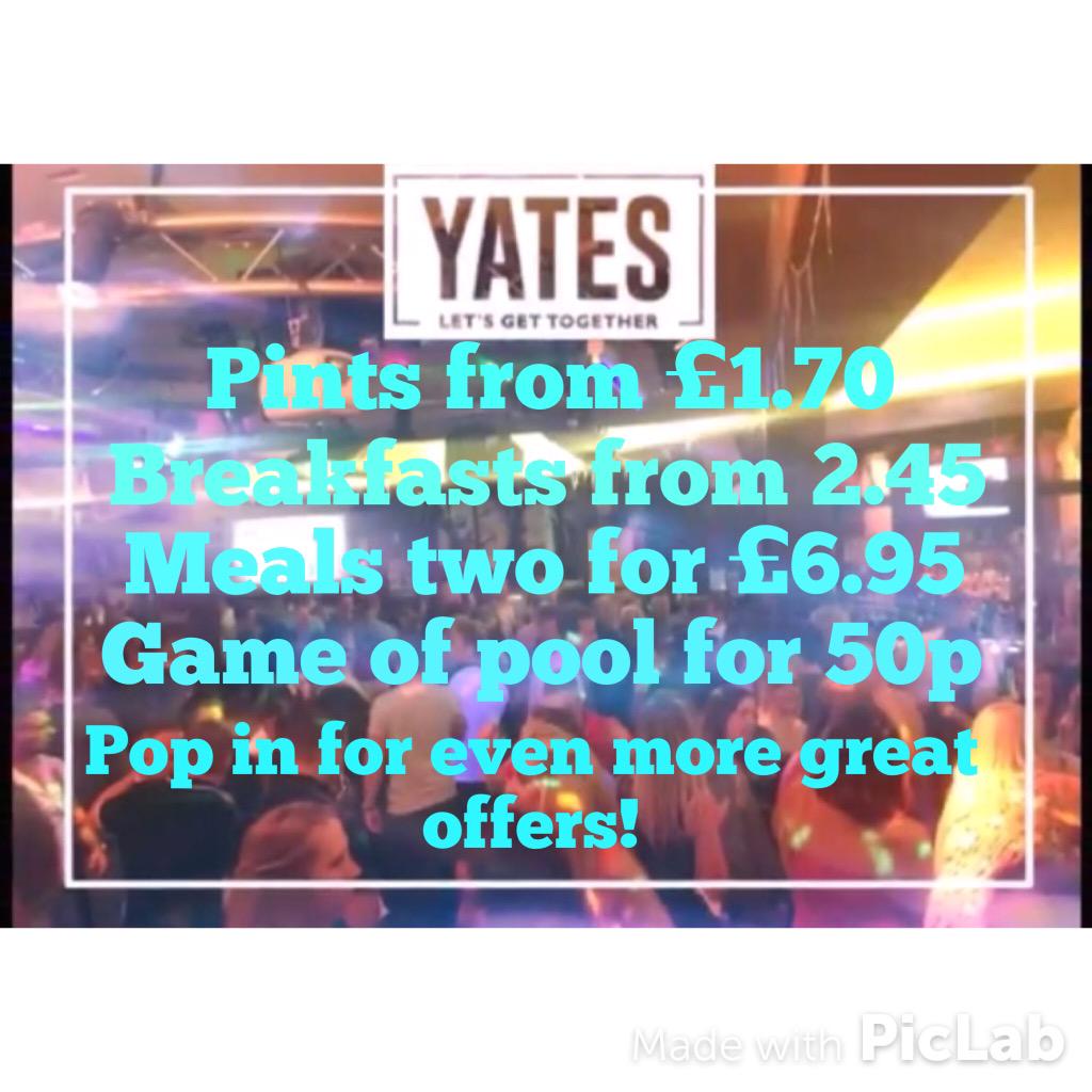 YatesSunderland's tweet photo. Off out tonight? Make Yates your first stop! You won't find anywhere cheaper! #yatessunderland http://t.co/pweDecela0