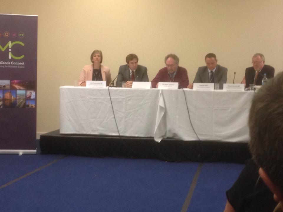 CllrJMcNicholas's tweet image. @LilianGreenwood MP &amp;amp; Richard Burden MP talking Midlands Connect at #LPConference, part of Midlands Engine for Growth