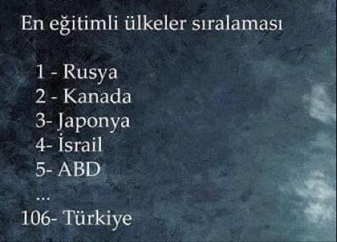 egitimsen's tweet photo. Türkiye'nin "en eğitimli ülkeler" sıralamasında ilk 100 içine bile girememesinin sorumluları eğitime yön verenlerdir! http://t.co/A95XO3Jf23