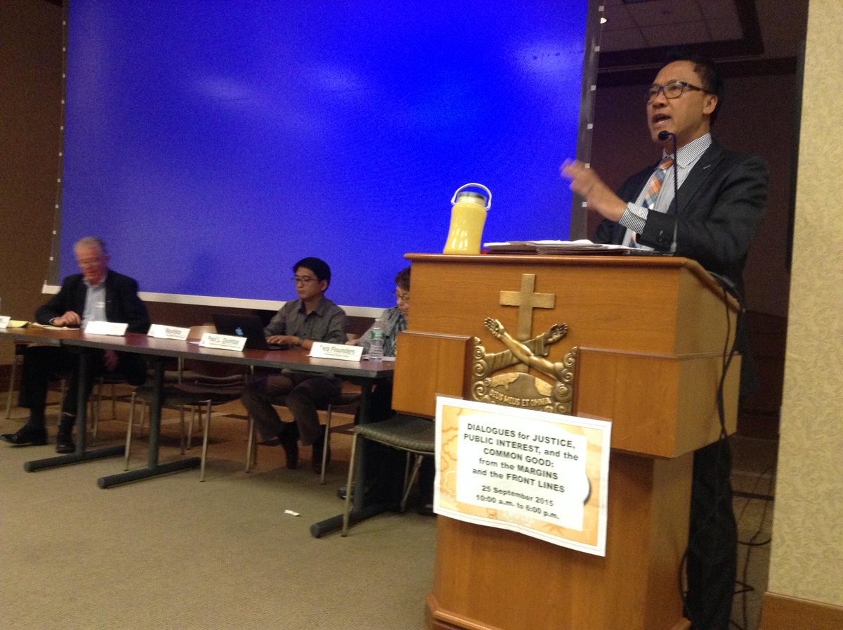 Dr. Levi Bautista during dialogue for justice: war is not the opposite of peace. War's opposite is life. #Post2015