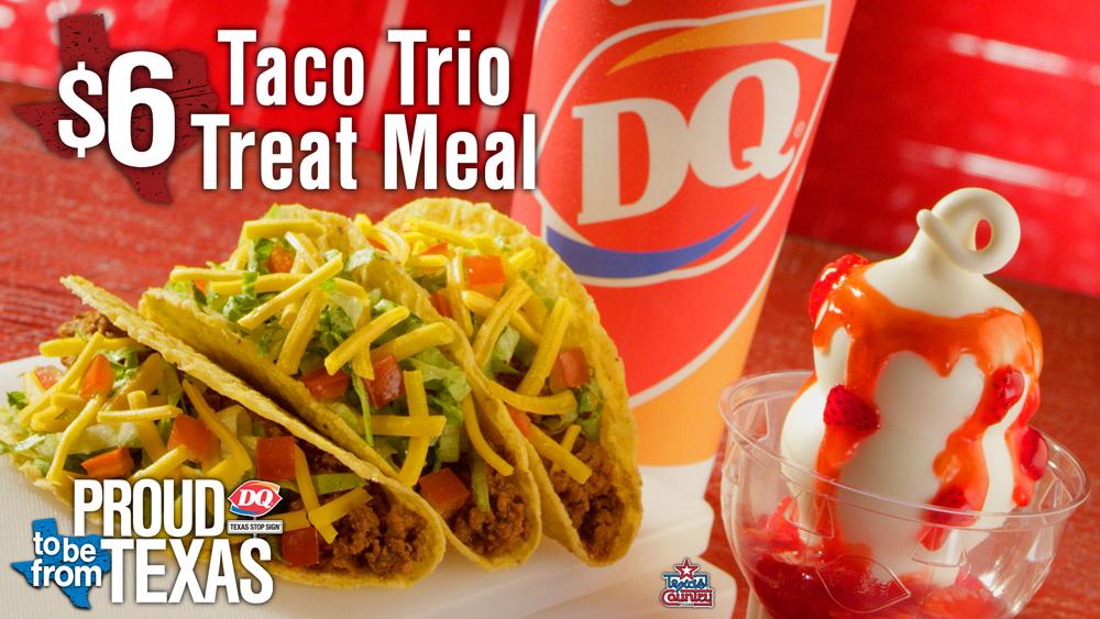 DairyQueenTX's tweet photo. Make your next stop at DQ for the Taco Trio Treat Meal - just $6 for a limited time! #TexasStopSign http://t.co/Fkal5ODAUj