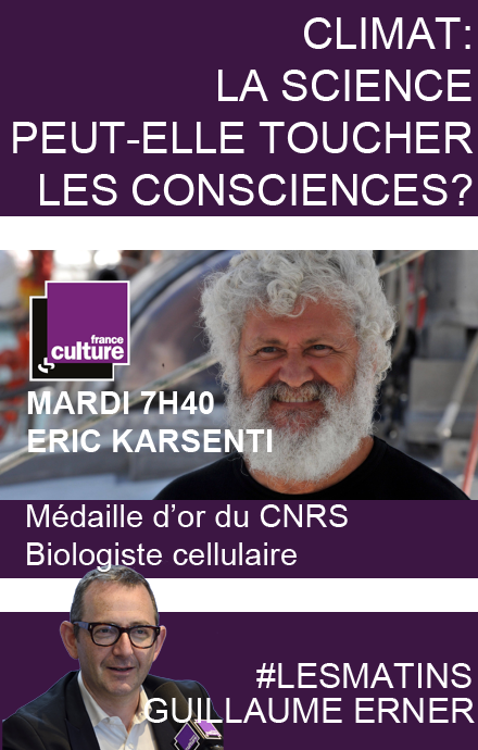 franceculture's tweet image. Le biologiste Eric Karsenti, directeur scientifique de @TaraExpeditions, est dans @Lesmatinsfcult demain mardi #COP21