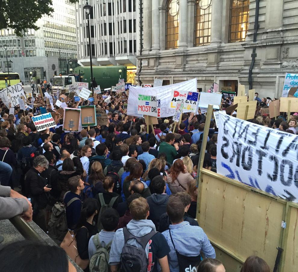 At the junior doctors' protest bear Westminster. Quite a turnout!
