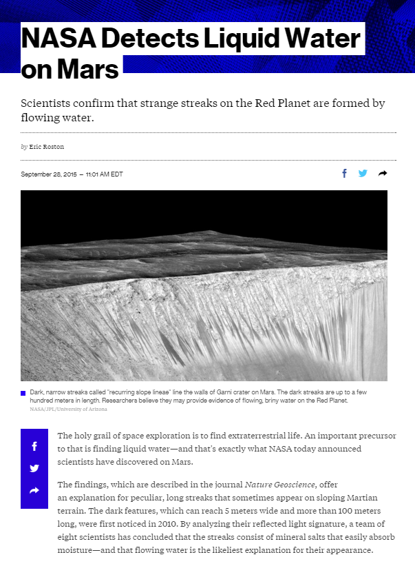AceOfWallStreet's tweet photo. .@NASA Detects Liquid Water on Mars

http://t.co/AKxEQrhVxH http://t.co/uDd5xT25an