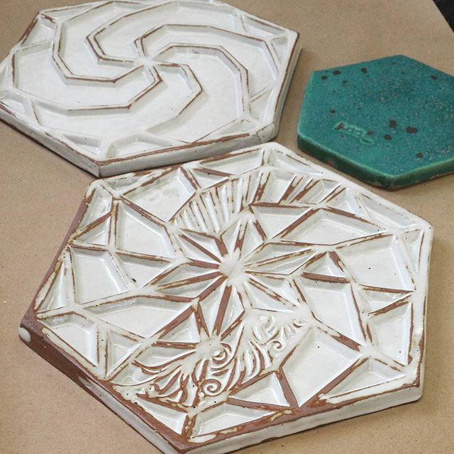 Here's a look at some prototypes for more #swoonkickstarter rewards.  Tile designs for #braddocktiles