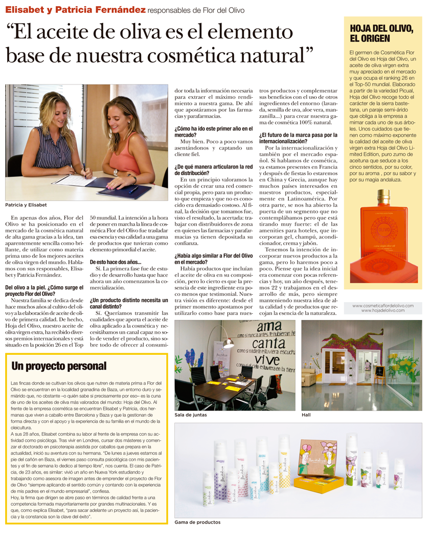 HojadelOlivo's tweet photo. El Economista hoy ha publicado una entrevista a Hoja del Olivo y a Flor del Olivo: http://t.co/JmR9xi9GZ8 http://t.co/VMKL4QtxHe