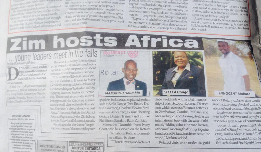 ubhudi_omdala's tweet photo. @AfricaRotaract we made the press &amp; midday news headlines on @StarfmZimbabwe #RAS2015 4days to go!!😎 #FutureLeaders http://t.co/yYRKaDXT5m