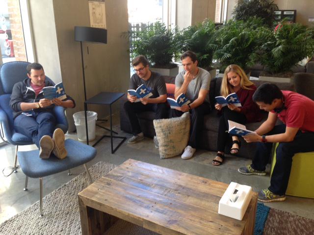 thegood's tweet photo. Our book "Stop Marketing, Start Selling" is a hit w/the team at Optimizely! 

Get your copy: http://t.co/WkZt1hSZjk http://t.co/m8OgXFmNYc