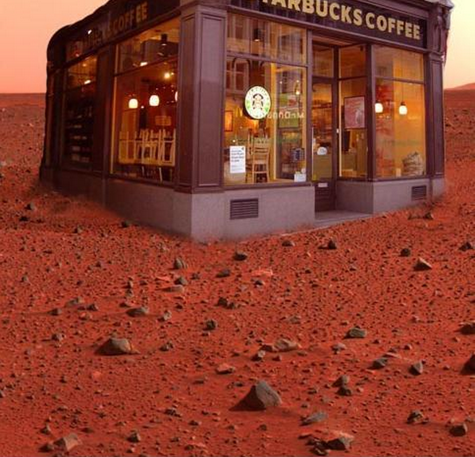 MeninistTweet's tweet photo. NASA found existence of water on Mars. They also found a Starbucks and white girls will be on the next shuttle there http://t.co/fL5kIR1aM8
