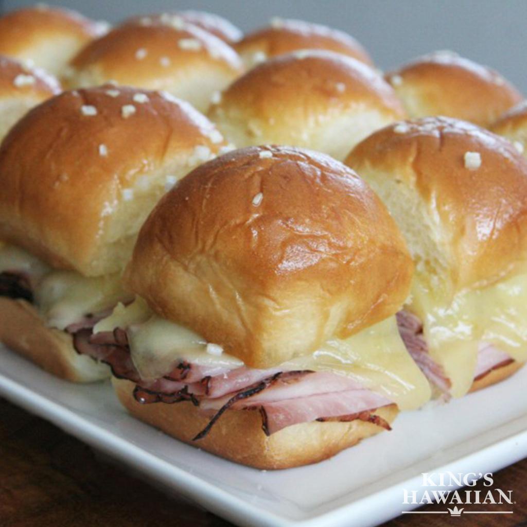 KingsHawaiian's tweet image. Anyone who’s made a batch knows: these ham &amp;amp; Swiss sliders disappear quicker than a fastball. bit.ly/1EAgfuV