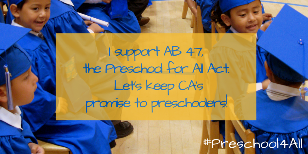 MsDianaChun's tweet photo. Plz sign AB47 @JerryBrownGov! #Preschool4All is a prudent investment that gives a leg up to our kids, fams, economy http://t.co/egdRxAgVvG