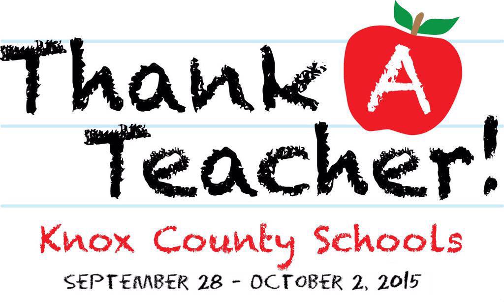A huge THANK YOU to our hard working, dedicated &amp; talented educators in the Knox County Schools! #KCSthankateacher