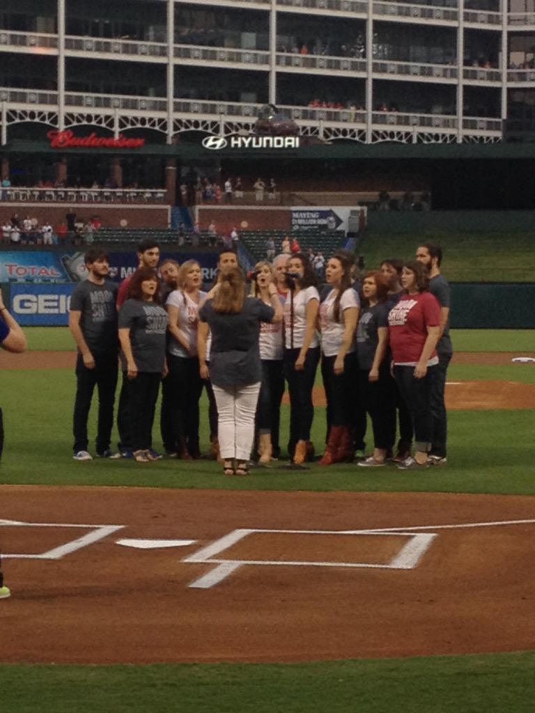 DallasTheater's tweet photo. Play ball! #DTCMoonshine #TexasRangers http://t.co/HXnFJEXWC5