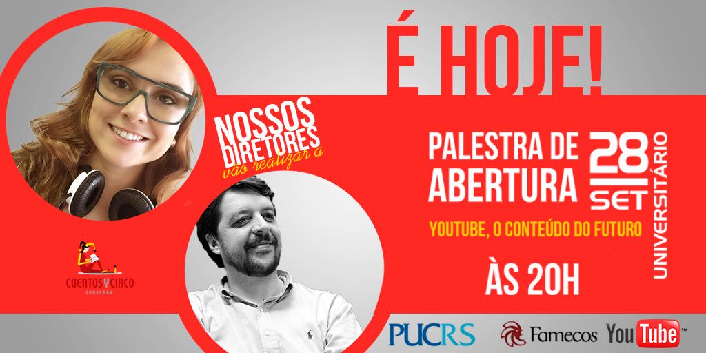 cuentosycircoGP's tweet image. Hoje tem a palestra de abertura do SET universitário da @eusoufamecos com @alvarengagi e @Fpuhlmann! #vemproSET