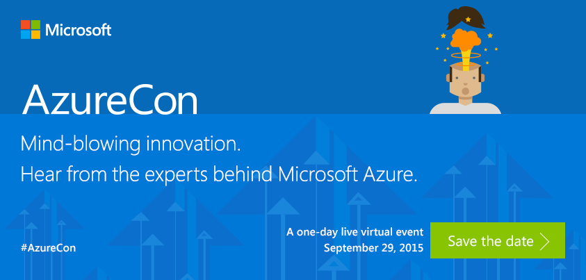 msdev's tweet photo. Tomorrow, #AzureCon is the place to be for cloud devs. 

Ready to have your mind blown? http://t.co/4kJqCDY5KU http://t.co/xTNZ6ud24M