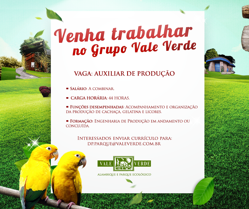 valeverdeparque's tweet photo. Oportunidade de fazer parte da equipe Vale Verde. #Vaga http://t.co/E8GuwECaVC