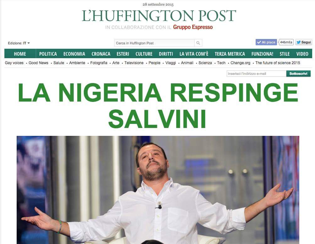 MartaEcca's tweet photo. #Salvini?
"Aiutiamolo a casa sua!" 

La sfiga è che casa sua sia anche casa nostra. 

#Nigeria http://t.co/kuTtrGUrmN