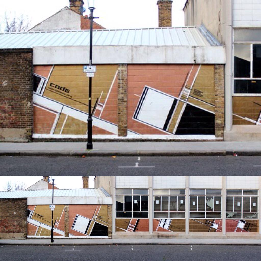 globalstreetart's tweet image. Abstract work by @codefcuk in London - globalstreetart.com/codefc