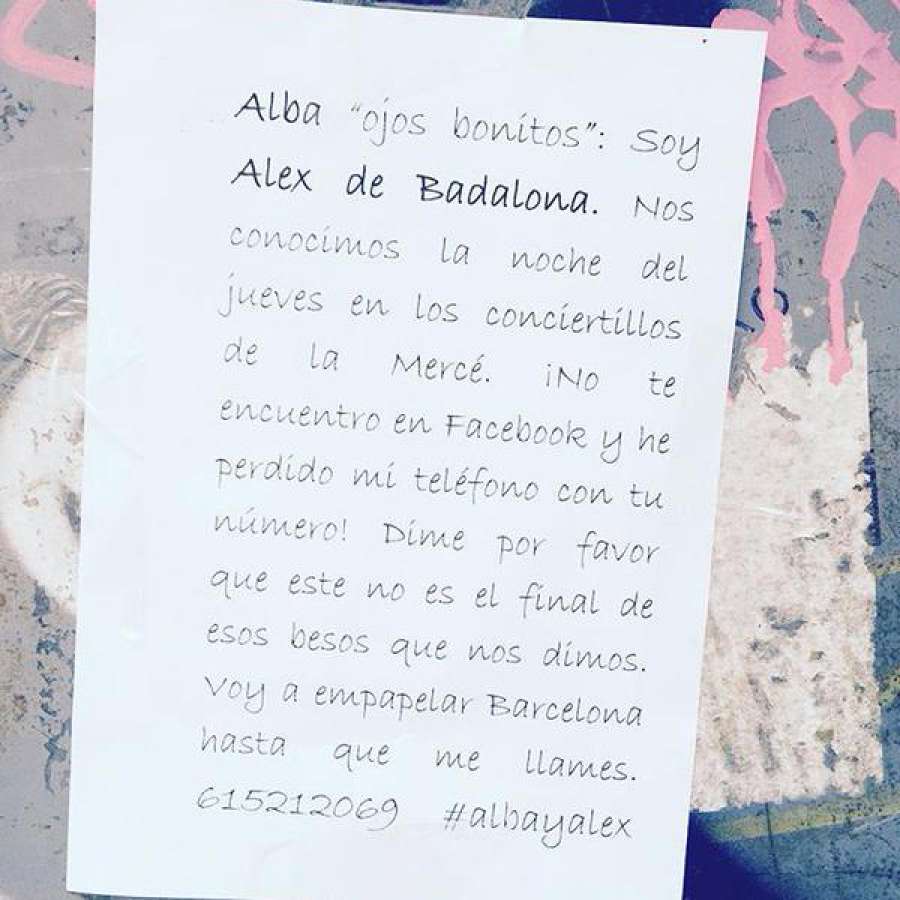 Un chico 'empapela' Barcelona para dar con una chica a la que conoció en una fiesta #AlbayAlex atres.red/6e9w8
