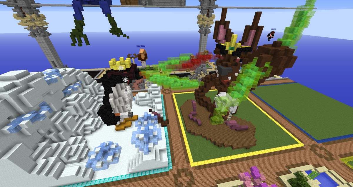 Qubion's tweet image. Sometimes BuildBattles on the @QubionBT server go wrong. Right plot: @Smexybeest &amp;amp; @KenofoxMC Left plot: @McJeffr