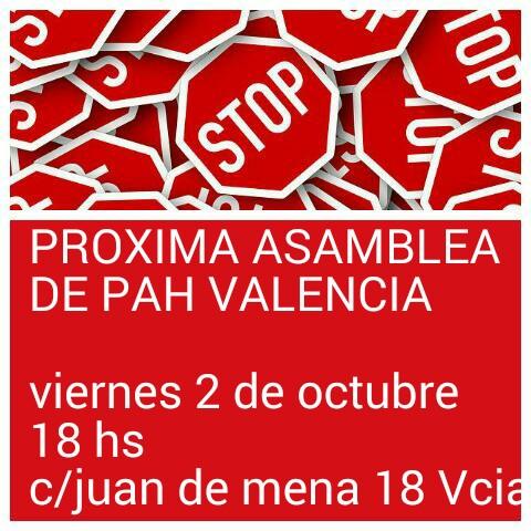 PAH_Valencia's tweet photo. Os esperamos este viernes! @PAHPaterna @PAHBurjassot @PahHortaAlbufer @pahriberalta @pahriberbaixa  @pah_dolores http://t.co/hTT9AXfwwj