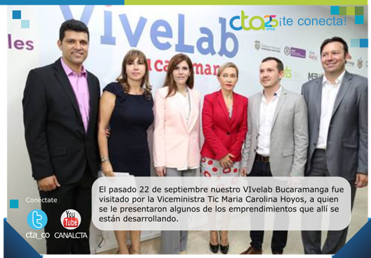 cta_co's tweet photo. La Viceministra Tic, @MCarolinaHoyosT, visitó el @ViveLabBuc, operado por la Corporación CTA: http://t.co/x4FchE2ND9