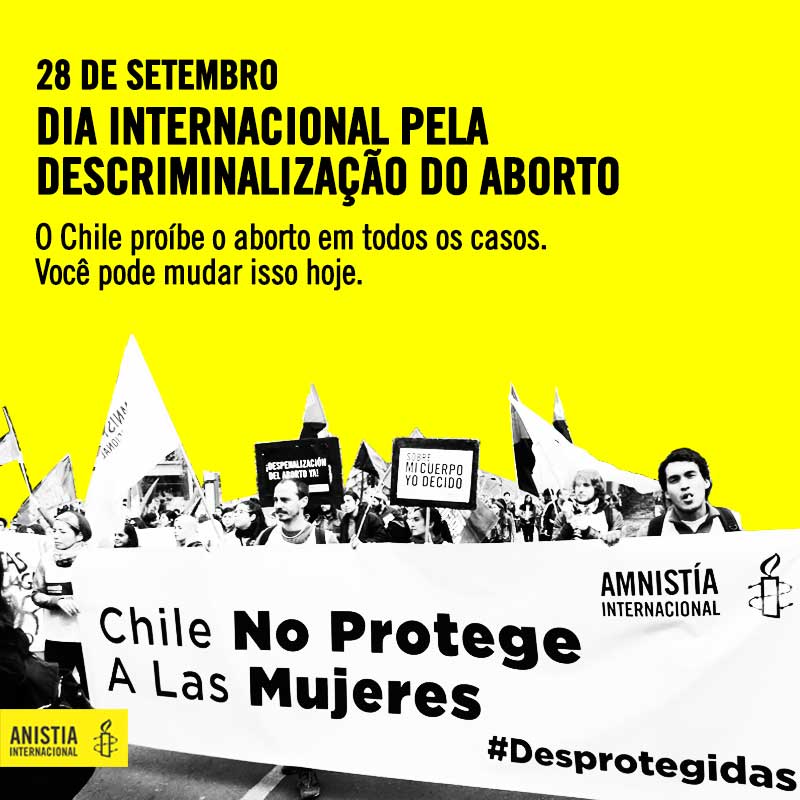 anistiabrasil's tweet photo. #Desprotegidas: Exija a proteção da vida e da saúde das mulheres no Chile! http://t.co/UBEWKTuTSN http://t.co/w9EqqAtd0Z