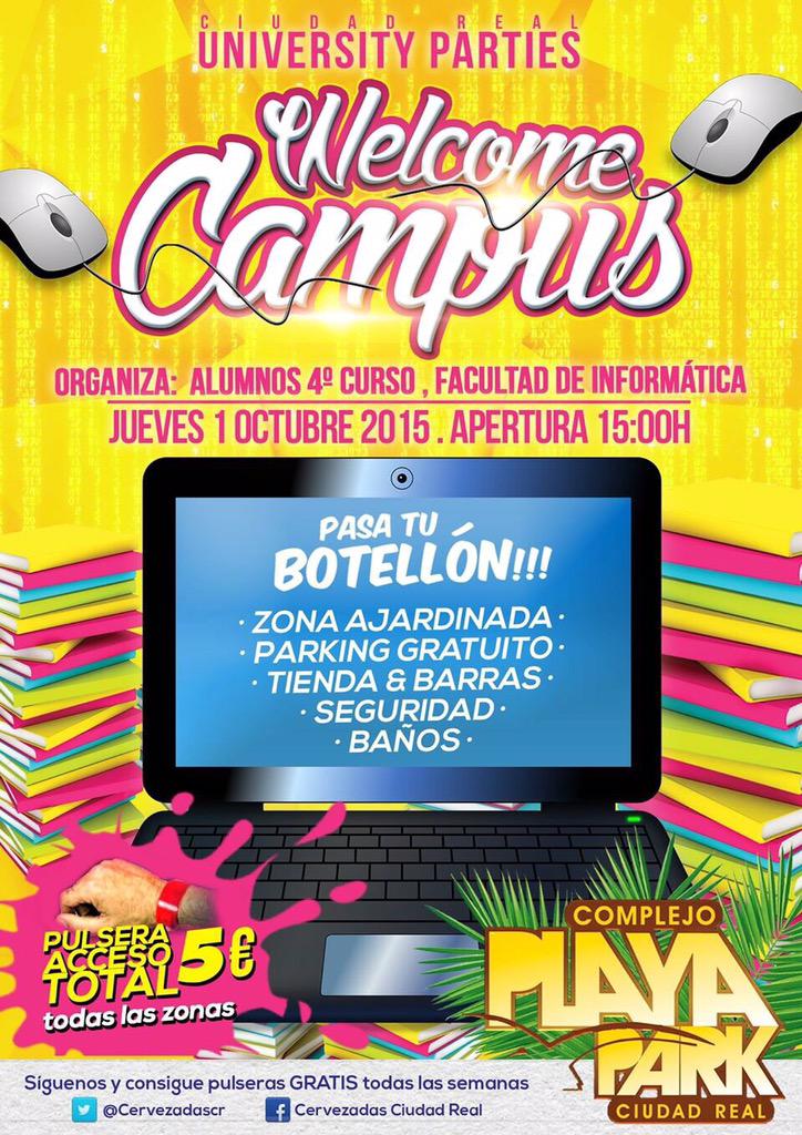playa_park_'s tweet photo. UNIVERSITY PARTIES PLAYA PARK
INFORMÁTICA
RT. síguenos y participa en el sorteo de 10 pulseras. http://t.co/dzNq5zilFX