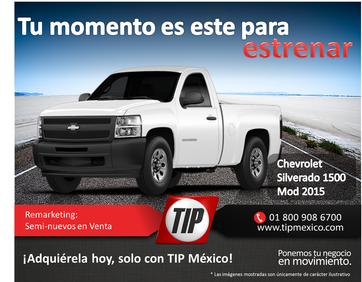 TIPMexico_RMKT's tweet photo. Es tu momento para que estrenes una #Chevrolet #Silverado en excelentes condiciones
Llámanos al 01 800 908 6700 http://t.co/pUr4wQobUi