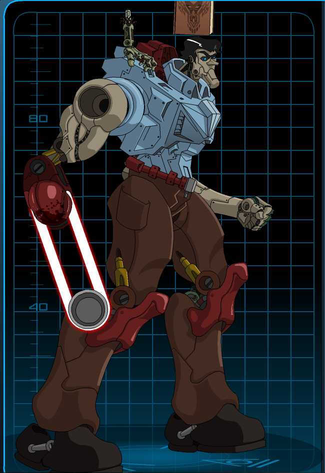 ThatGuyBrentan's tweet photo. wanna know how awesome @AshvsEvilDead  is that @GroovyBruce even has his own mecha! http://t.co/2p1LIFX2I7